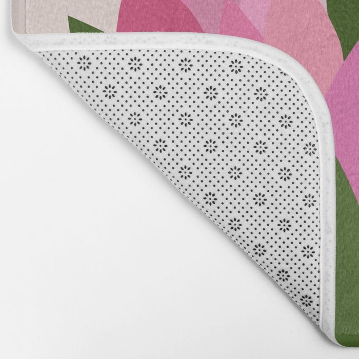 Fresh Tulips - Abstract Floral Pink Preppy Flowers Bath Mat Gallery Image 2