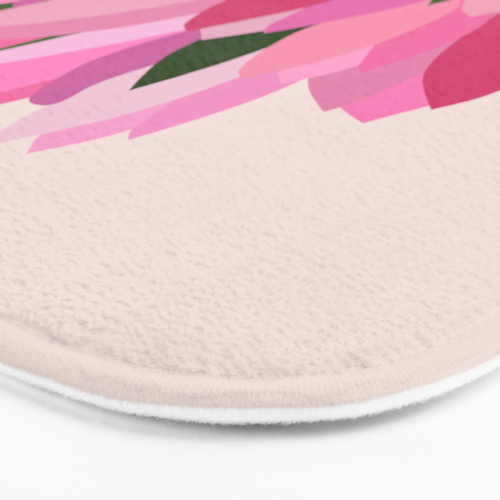 Fresh Tulips - Abstract Floral Pink Preppy Flowers Bath Mat Gallery Image 3