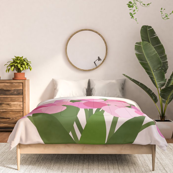 Fresh Tulips - Abstract Floral Pink Preppy Flowers Comforter Gallery Image 3