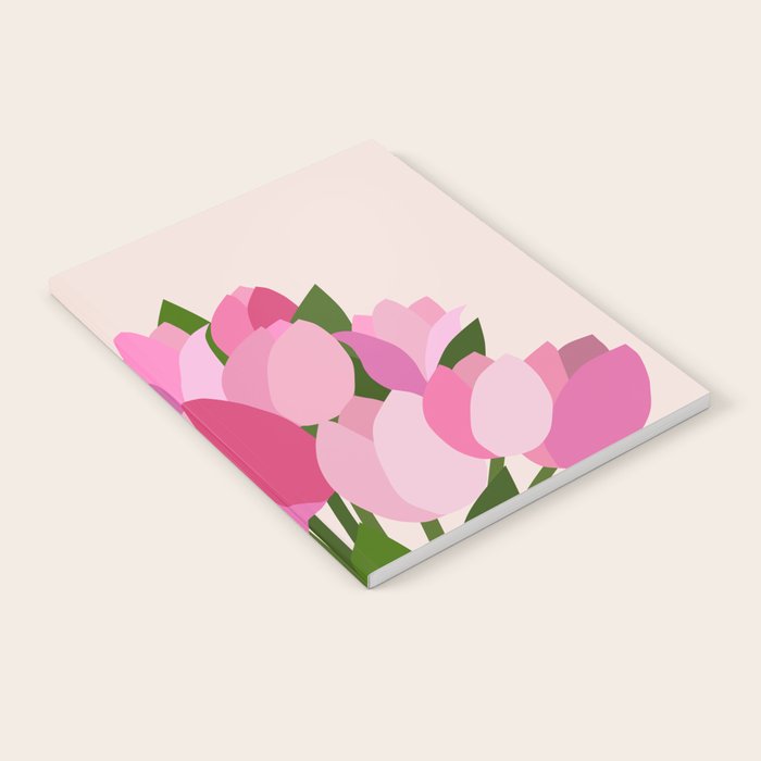 Fresh Tulips - Abstract Floral Pink Preppy Flowers Notebook Gallery Image 2