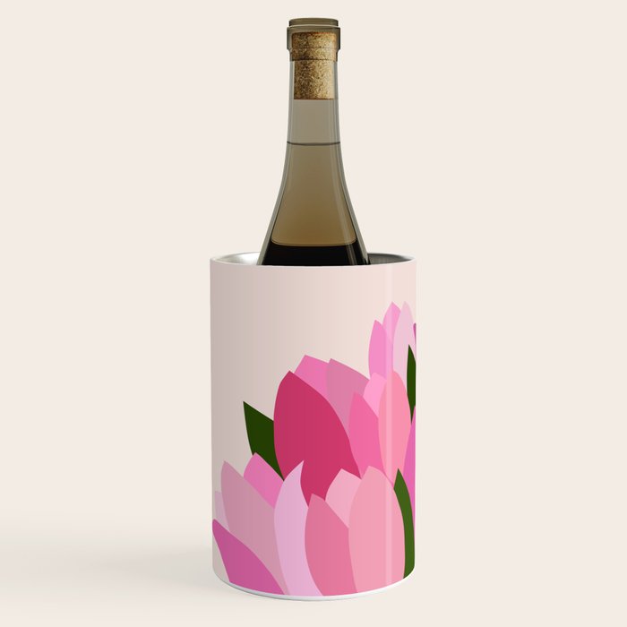 Fresh Tulips - Abstract Floral Pink Preppy Flowers Wine Chiller Gallery Image 2