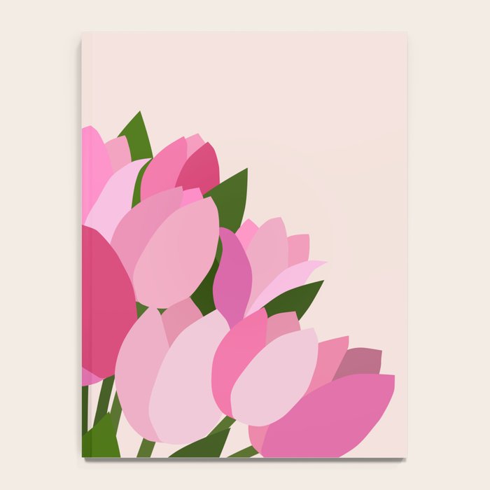 Fresh Tulips - Abstract Floral Pink Preppy Flowers Notebook Gallery Image 4
