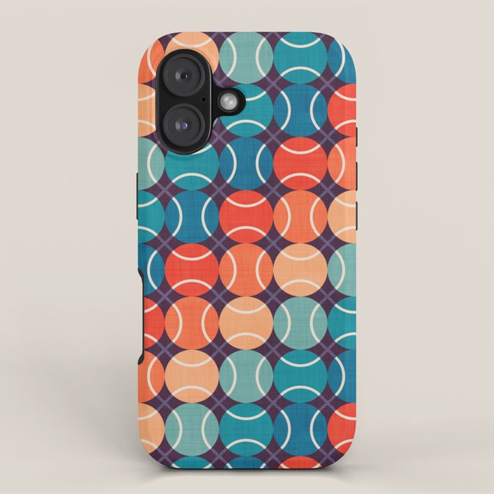 Retro Tennis 70s Rainbow iPhone Case Gallery Image 1