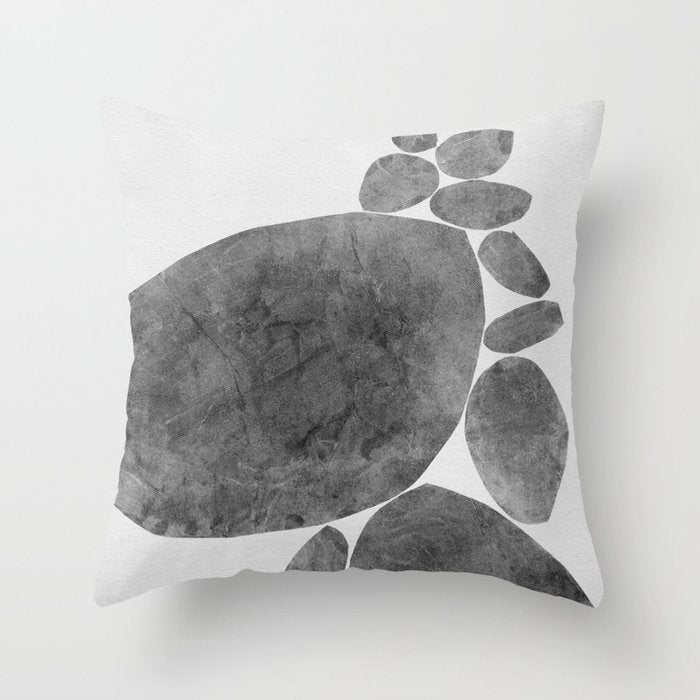 Balancing / Gray on White Throw Pillow Gallery Image 6