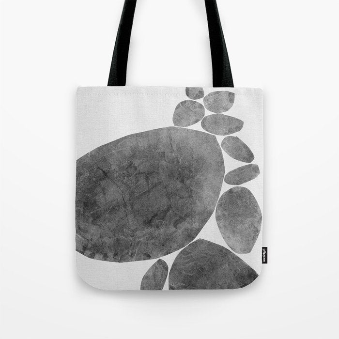 Balancing / Gray on White Tote Bag Gallery Image 1