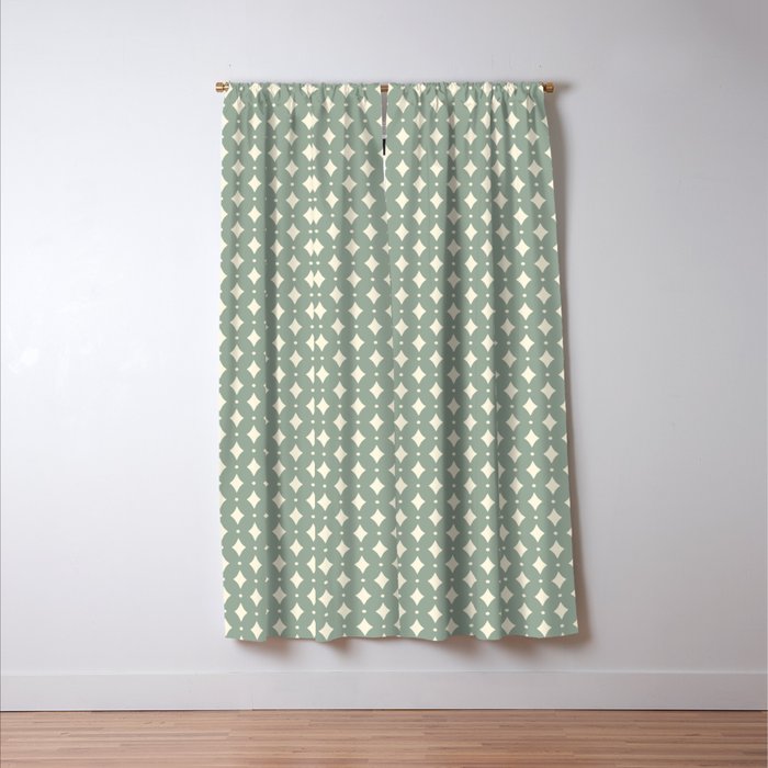 Vintage Stars XIII Sage Green Window Curtain Gallery Image 3
