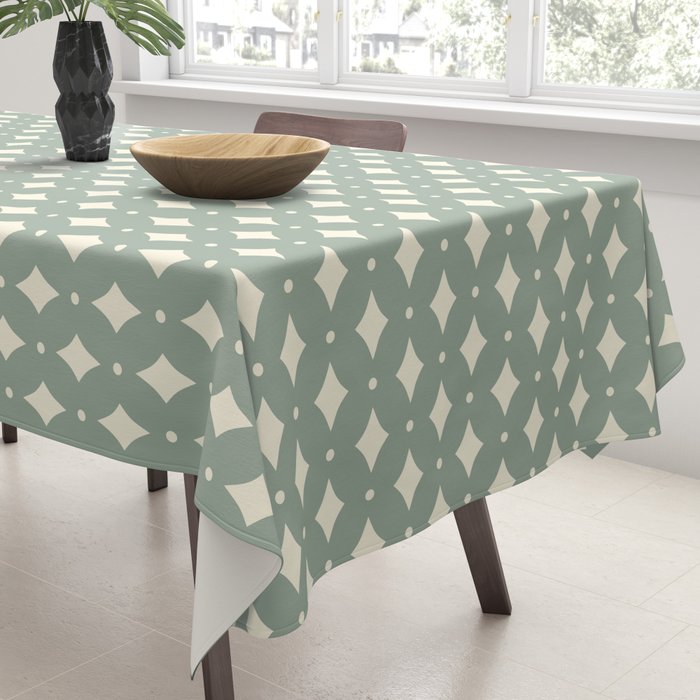 Vintage Stars XIII Sage Green Tablecloth Gallery Image 3