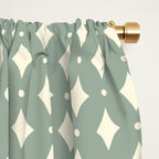 Vintage Stars XIII Sage Green Window Curtain Gallery Image 2