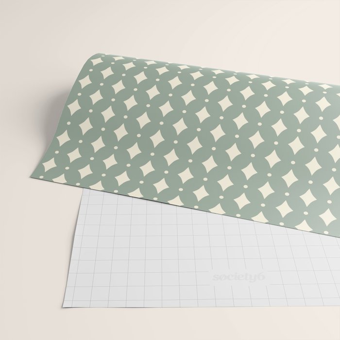 Vintage Stars XIII Sage Green Wrapping Paper Gallery Image 2