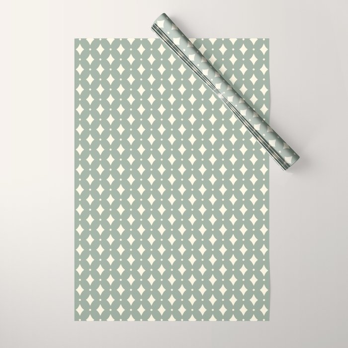 Vintage Stars XIII Sage Green Wrapping Paper Gallery Image 1