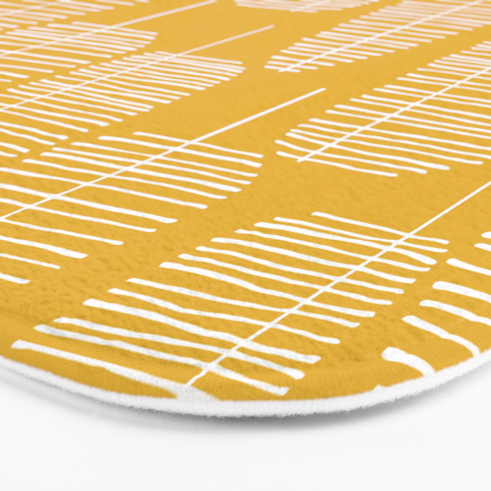 Mid Century Modern Forest Yellow Bath Mat Gallery Image 3