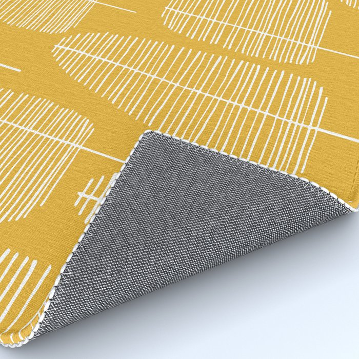 Mid Century Modern Forest Yellow Rug Gallery Image 4