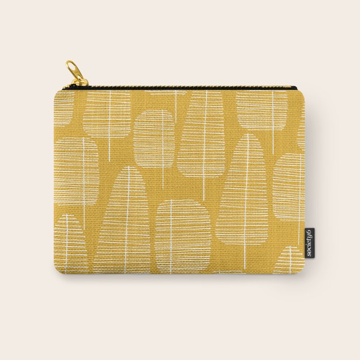 Mid Century Modern Forest Yellow Carry All Pouch Gallery Image 1