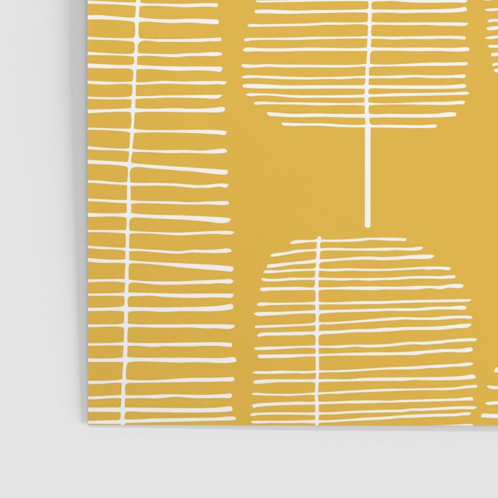 Mid Century Modern Forest Yellow Poster Gallery Image 3