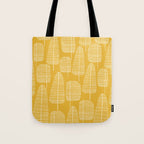 Mid Century Modern Forest Yellow Tote Bag Gallery Image 1