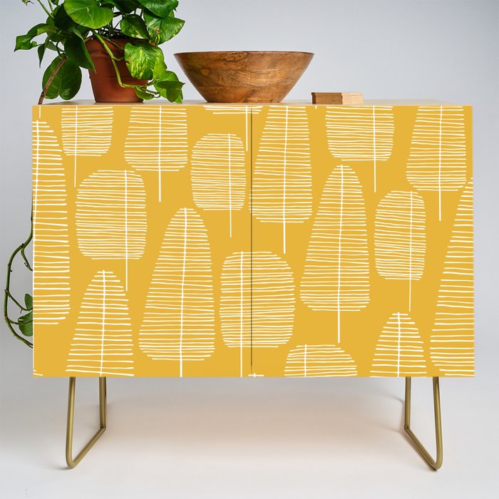 Mid Century Modern Forest Yellow Credenza Gallery Image 1