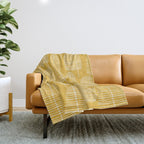 Mid Century Modern Forest Yellow Throw Blanket Gallery Image 1