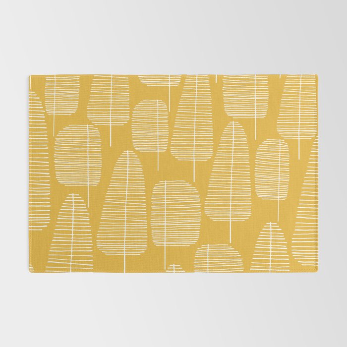 Mid Century Modern Forest Yellow Rug Gallery Image 2