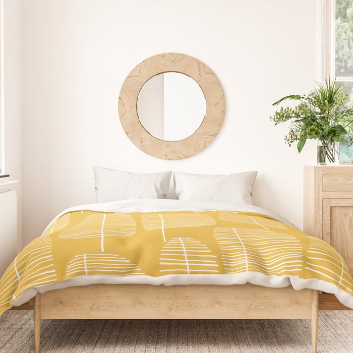 Mid Century Modern Forest Yellow Duvet Cover Gallery Image 3