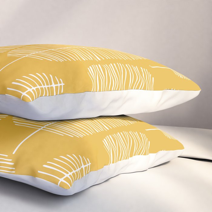 Mid Century Modern Forest Yellow Pillow Sham Gallery Image 3