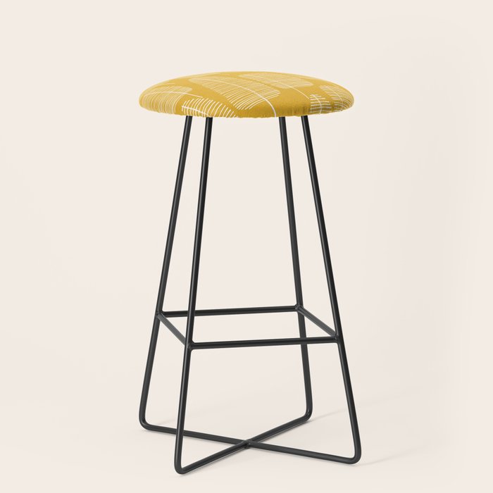 Mid Century Modern Forest Yellow Stool Gallery Image 1