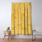 Mid Century Modern Forest Yellow Window Curtain Gallery Image 5