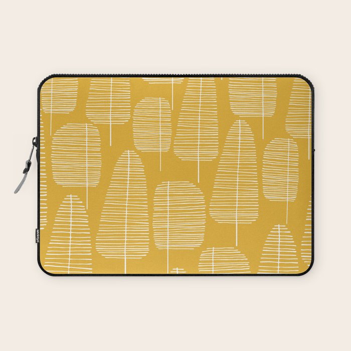 Mid Century Modern Forest Yellow Laptop Sleeve Gallery Image 1