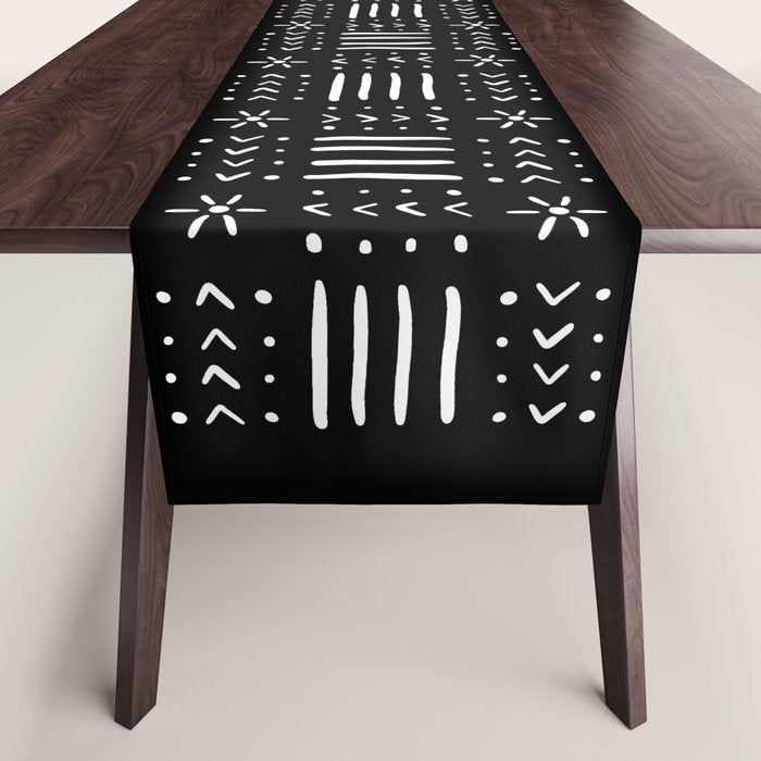 Mudcloth III (Black) Table Runner Gallery Image 1