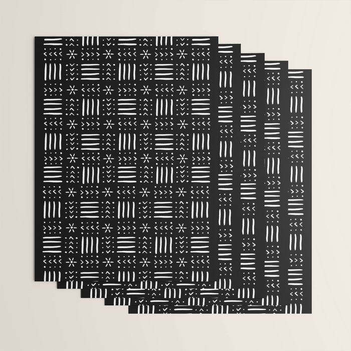 Mudcloth III (Black) Wrapping Paper Gallery Image 3