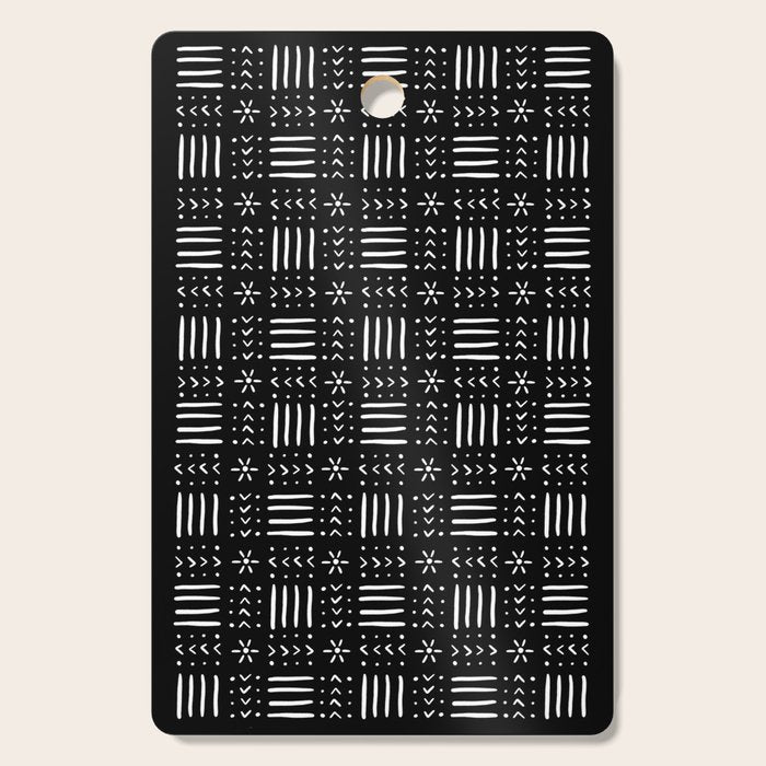 Mudcloth III (Black) Cutting Board Gallery Image 1