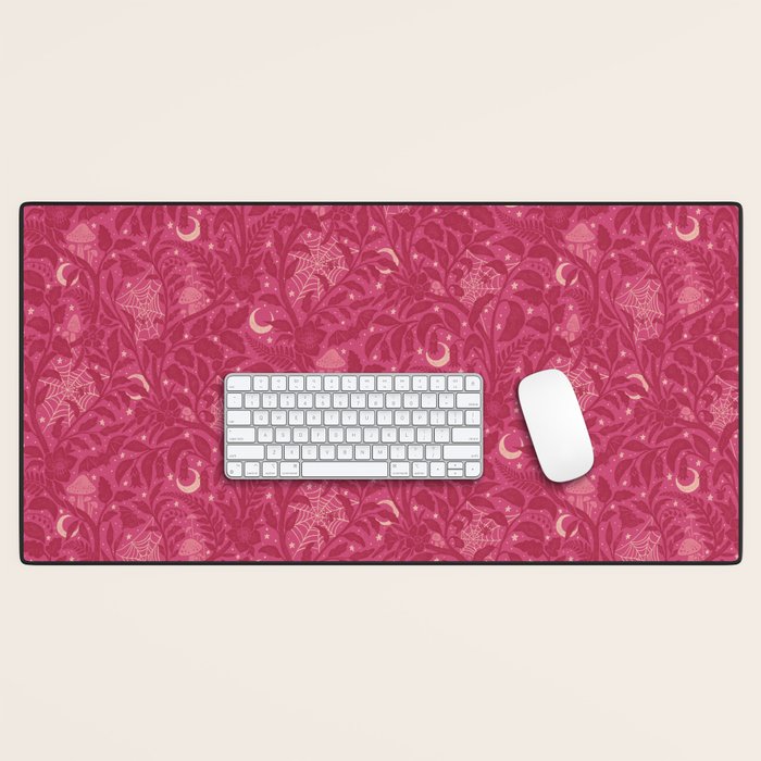 Mysterious Garden - dark pink Desk Mat Gallery Image 1