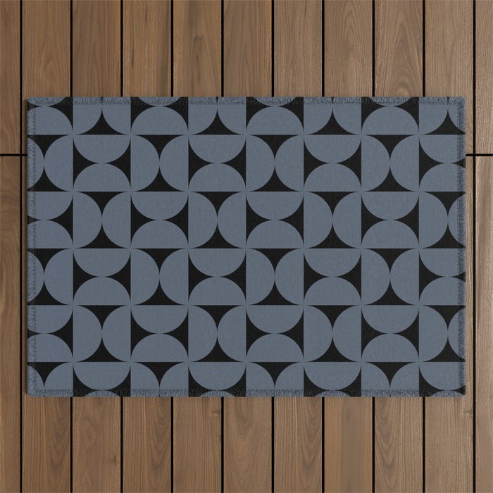Bauhaus Mid Century Modern Geometric Pattern VIII Outdoor Rug Gallery Image 1