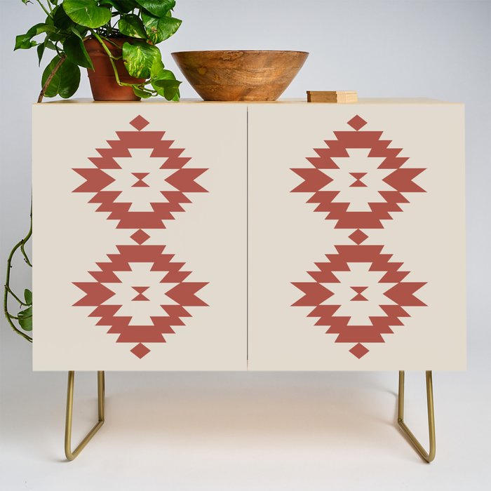 Southwestern Minimalism - Red Neutral Beige Credenza Gallery Image 1