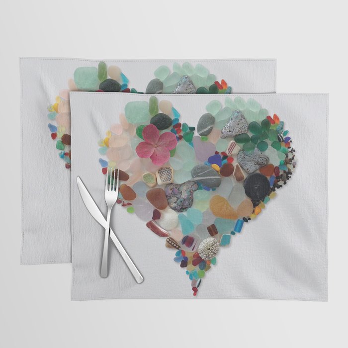Love -  Sea Glass Heart A Unique Birthday & Fatherâs Day Gift Placemat Gallery Image 1