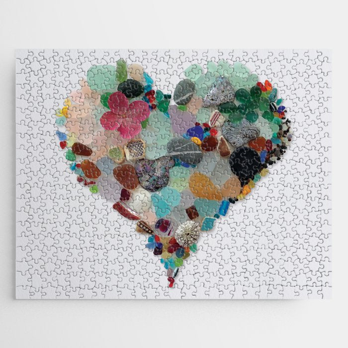 Love -  Sea Glass Heart A Unique Birthday & Fatherâs Day Gift Jigsaw Puzzle Gallery Image 1