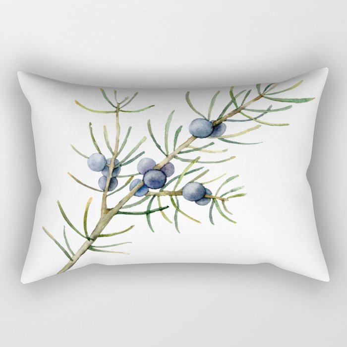 Juniper White Christmas Rectangular Pillow Gallery Image 1