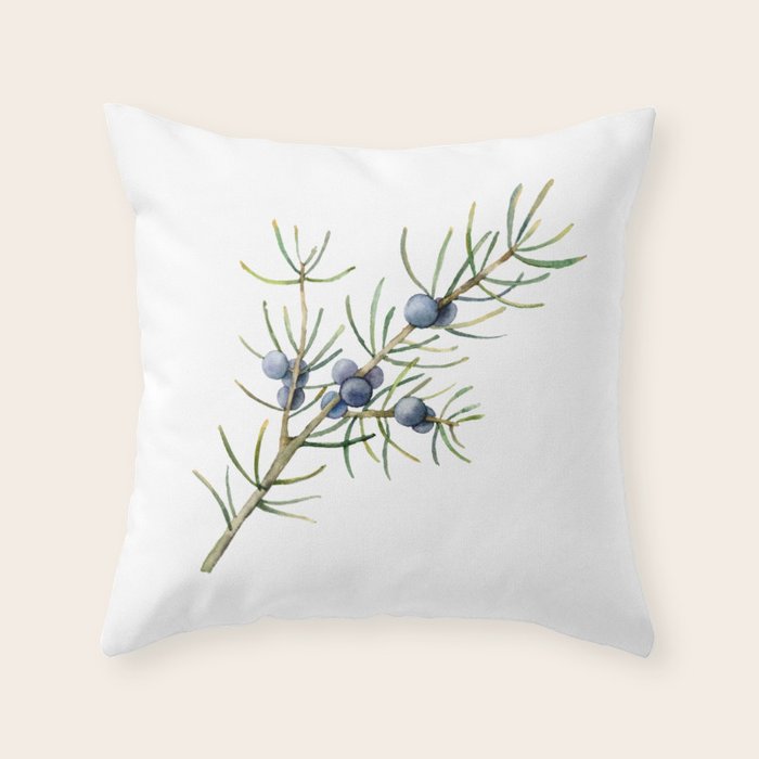 Juniper White Christmas Throw Pillow Gallery Image 1
