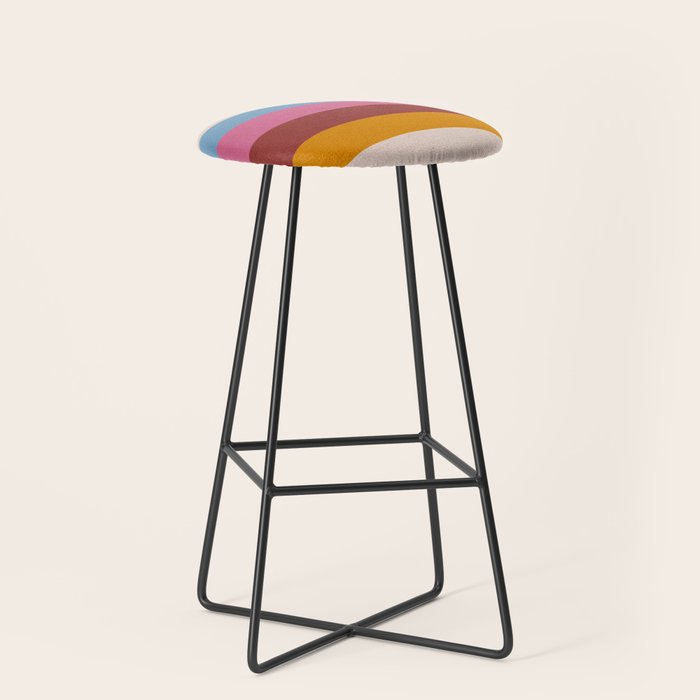 Modern Abstract Rainbow Stool Gallery Image 1