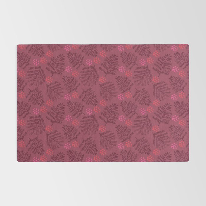 Winter & Woodsy Pine Trees in Ruby Red Rug Gallery Image 2