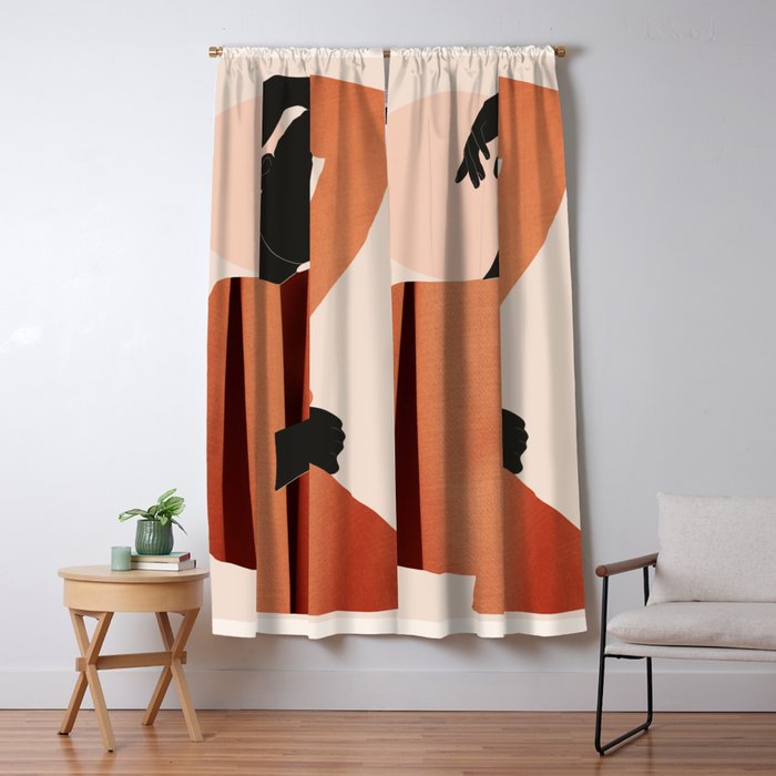 Abstract Art /Minimal Girl  5 Window Curtain Gallery Image 1