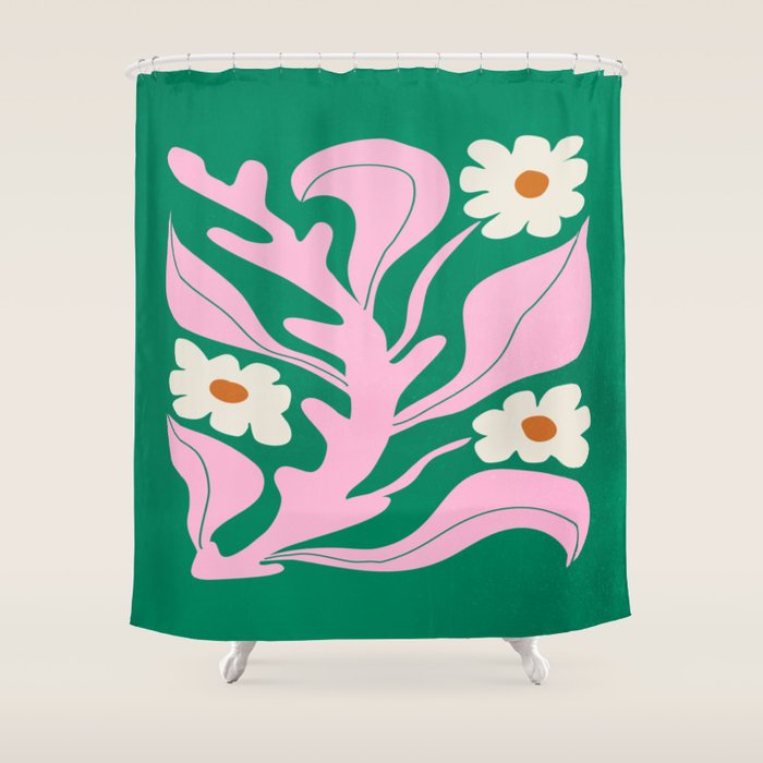 Lavender & Tropical Green: Les Fleurs | Flower Market Color Series 08 Shower Curtain Gallery Image 1