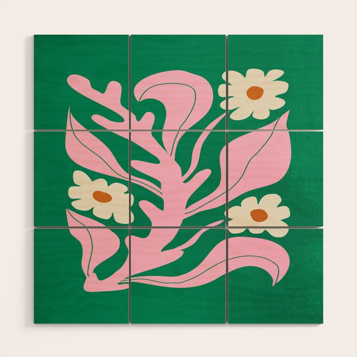 Lavender & Tropical Green: Les Fleurs | Flower Market Color Series 08 Wood Wall Art Gallery Image 1
