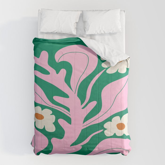 Lavender & Tropical Green: Les Fleurs | Flower Market Color Series 08 Comforter Gallery Image 6