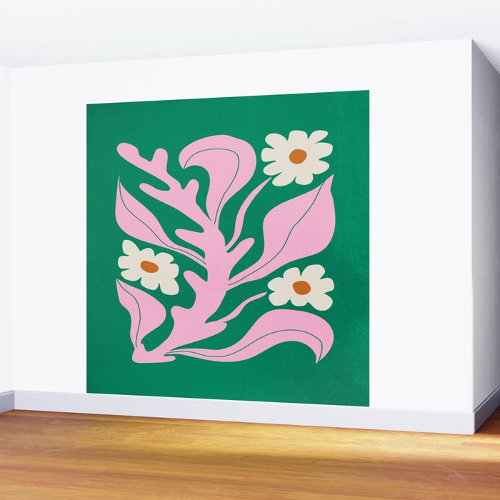 Lavender & Tropical Green: Les Fleurs | Flower Market Color Series 08 Wall Mural Gallery Image 2