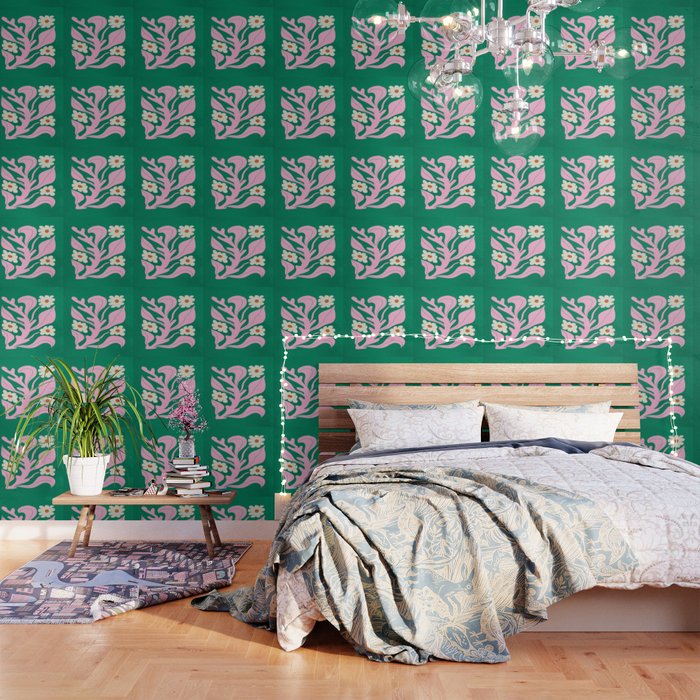 Lavender & Tropical Green: Les Fleurs | Flower Market Color Series 08 Wallpaper Gallery Image 1