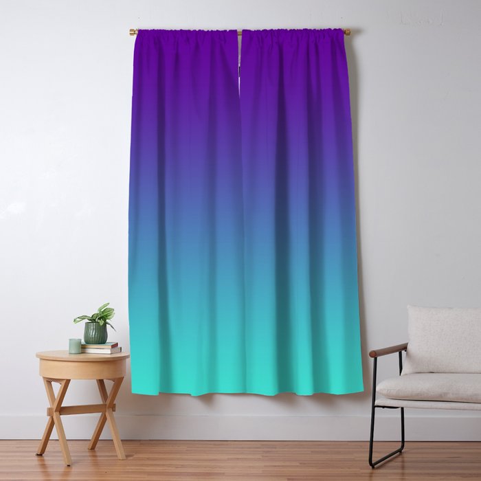 Violet Purple and Turquoise Ombre Window Curtain Gallery Image 5