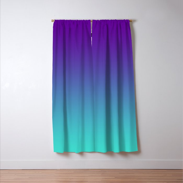 Violet Purple and Turquoise Ombre Window Curtain Gallery Image 3