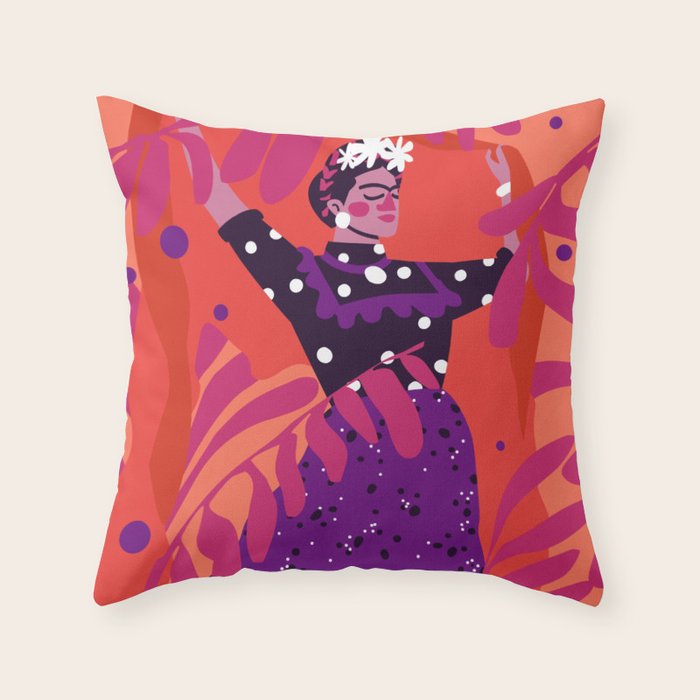 Frida Kahlo Throw Pillow Gallery Image 1