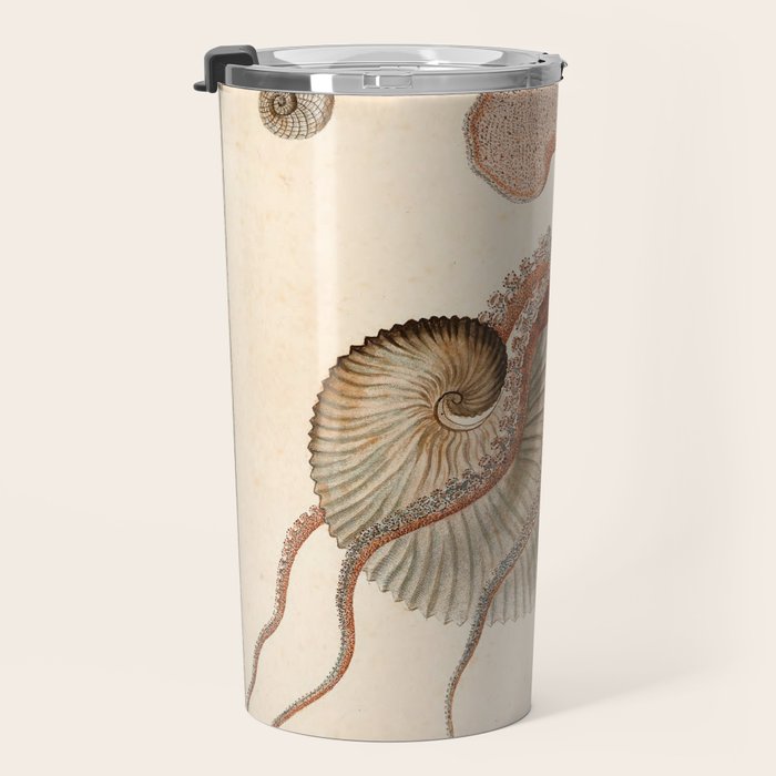 Argonauta Argo octopus (paper nautilus) from an Italian natural history book, 1791 Travel Mug Gallery Image 3