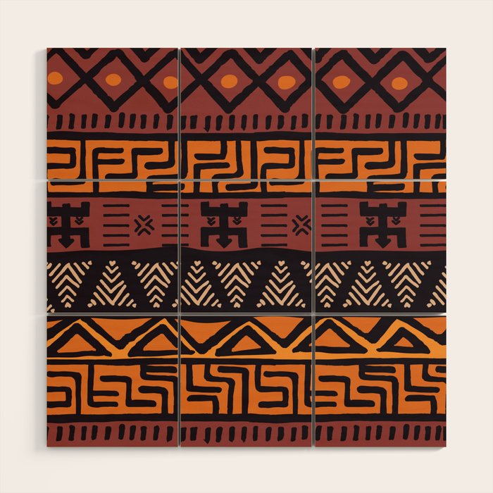 Tribal ethnic geometric pattern 021 Wood Wall Art Gallery Image 1